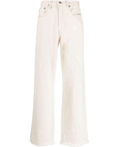 R13 Jeans mit Farbklecks-Print - Weiß