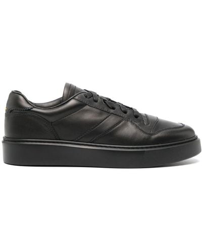 Doucal's Logo-debossed Leather Trainers - Black