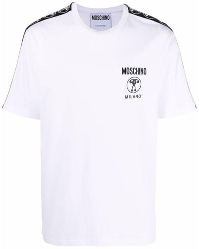 Moschino T-shirt Question Mark con logo - Bianco