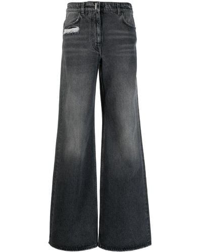 Givenchy Extra Wide Denim Cotton Jeans - Blue