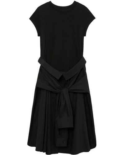 Juun.J Shirted-skirt Midi T-shirt Dress - Black