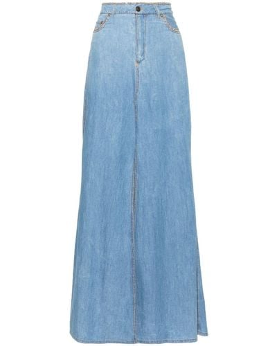Ermanno Scervino Chain link-trim cotton skirt - Blau