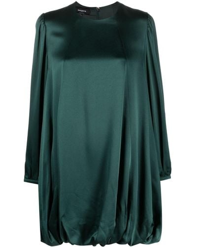 Rochas Long-sleeve Satin Minidress - Green