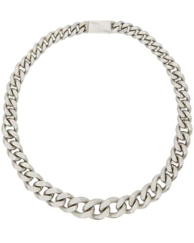 Jil Sander Logo-engraved Curb-chain Necklace - Metallic