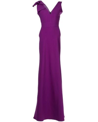 Bambah Marianne Bow Detail Gown - Purple