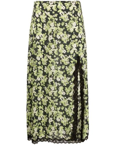 RIXO London Sibilla Floral-print Midi Skirt - Green