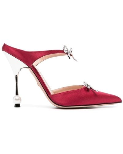 Giambattista Valli Diamond Ribbons 105 Mm Satin Court Shoes. - Pink