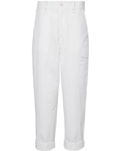 Proenza Schouler Tapered-leg Cotton-linen Blend Trousers - ホワイト