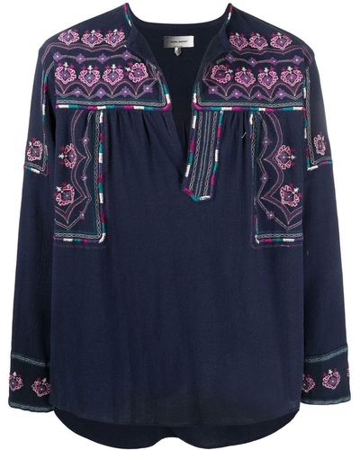 Isabel Marant Phardy Embroidered Shirt - Blue