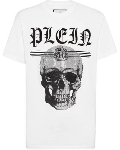 Philipp Plein Skull Crystal-embellished T-shirt - White