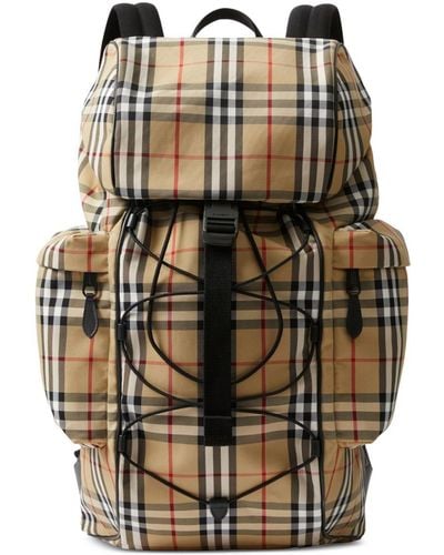 Burberry Murray Archive Check Backpack - Black