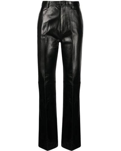 Sandro Dumont Straight-leg Leather Pants - Black