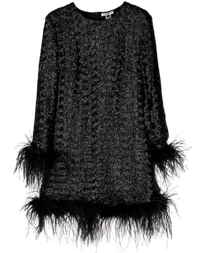 Gilda & Pearl Seraphina Feather-trim Sequined Dress - Black