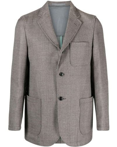 Beams Plus 3b Comfort Check-pattern Blazer - Grey