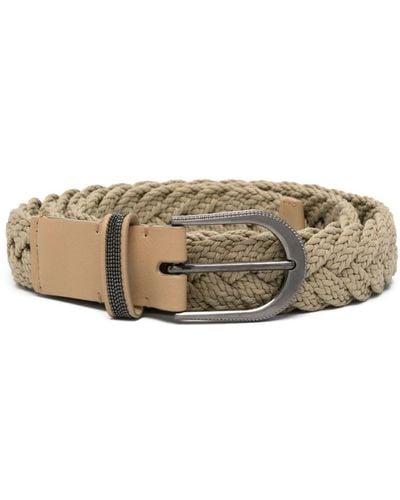 Brunello Cucinelli Ceinture tressée à ornements métalliques - Neutre