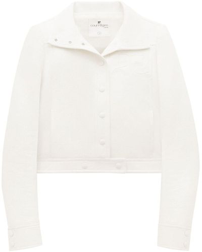 Courreges Giacca-camicia con applicazione - Bianco