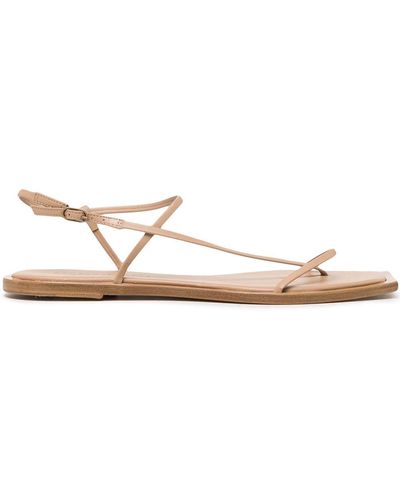STUDIO AMELIA Filament Square-toe Flat Sandals - Brown