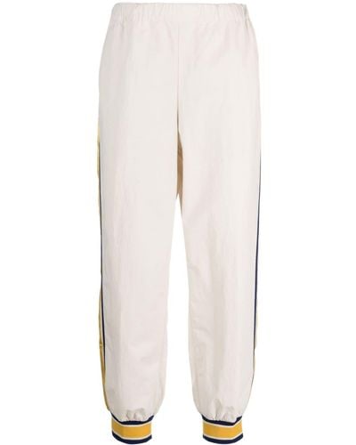 Gucci Pantalones de chándal con detalle de rayas - Blanco