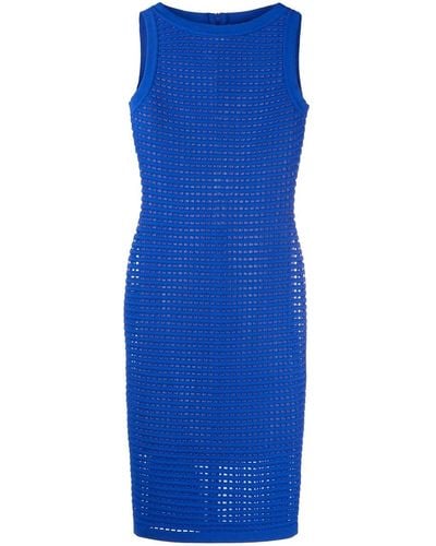 Genny Sleeveless Open-knit Mini Dress - Blue