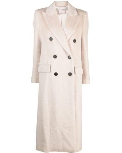 Peserico Abric Double-breasted Coat - Natural