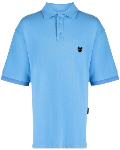ZZERO BY SONGZIO Logo-patch Cotton Polo Shirt - Blue