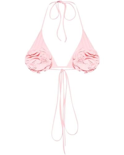 Magda Butrym Top de bikini con aplique floral - Rosa