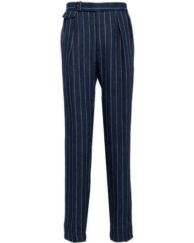 Polo Ralph Lauren Straight-leg Linen Trousers - Blue