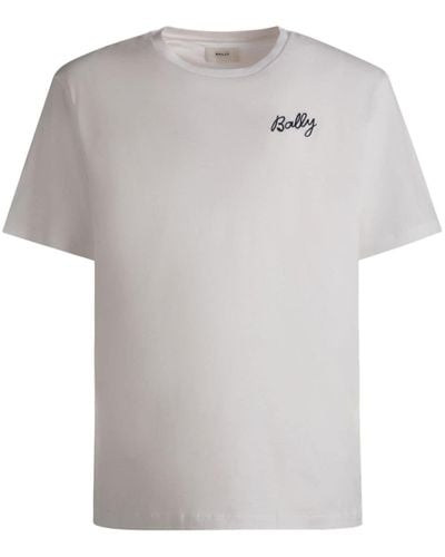 Bally T-shirt en coton biologique à logo brodé - Blanc