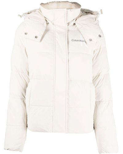Calvin Klein Logo-print Padded Jacket - White