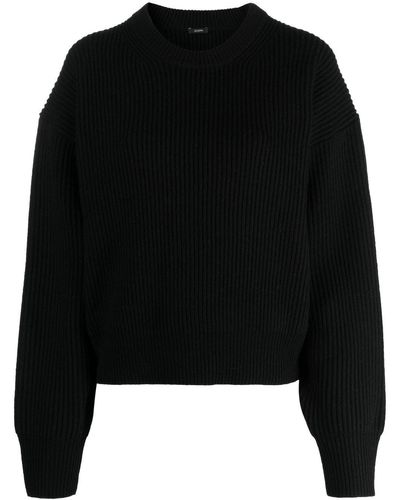 JOSEPH Round-neck Knitted Sweater - Black