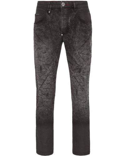 Philipp Plein Jeans skinny con logo - Grigio