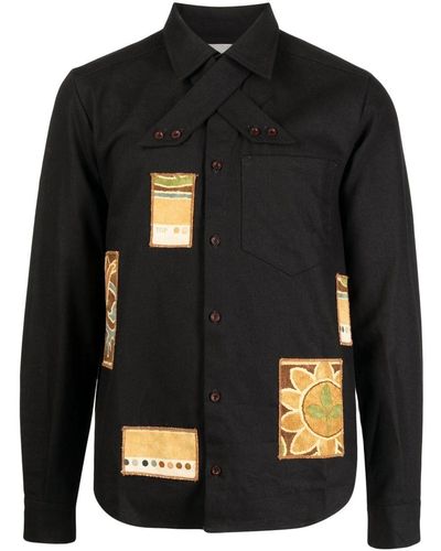BETHANY WILLIAMS Patchwork-design Long-sleeved Shirt - Black