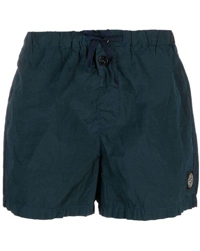 Stone Island Logo-patch Swim Shorts - Blue