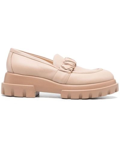 Agl Attilio Giusti Leombruni 55mm Ruched-detail Leather Loafers - Pink