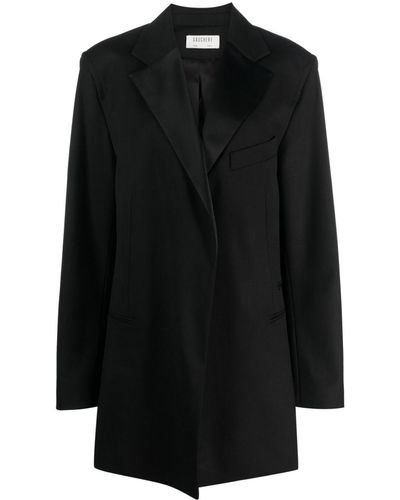 Gauchère Notched-lapels Single-breasted Coat - Black