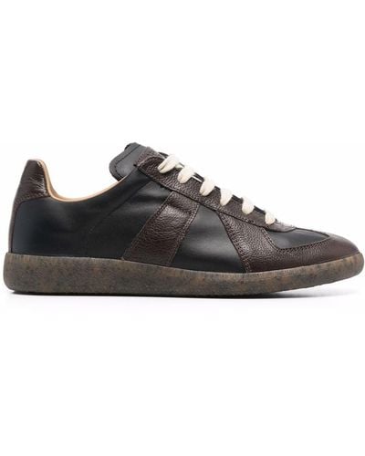 Maison Margiela Replica Low-top Leather Sneakers - Black