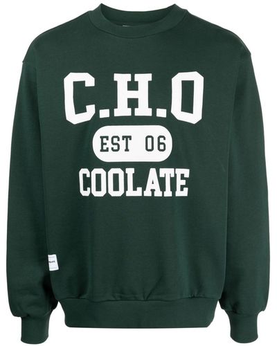 Chocoolate Sweater Met Logoprint - Groen