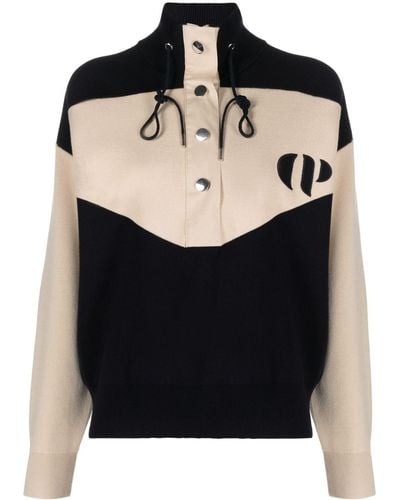 Claudie Pierlot Logo-appliqué Ribbed Sweater - Black
