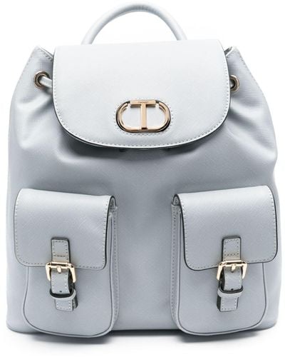 Twin Set Logo-plaque Backpack - Gray