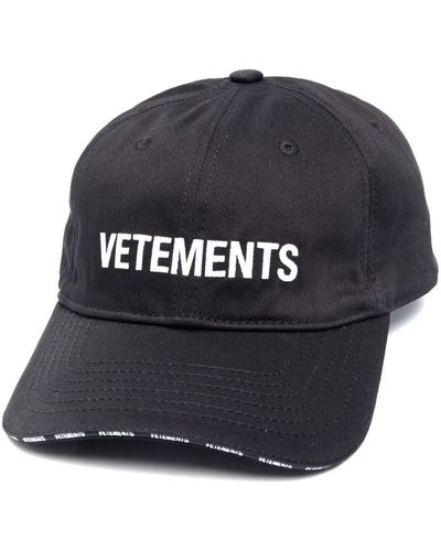 Vetements Gorra con logo estampado - Negro