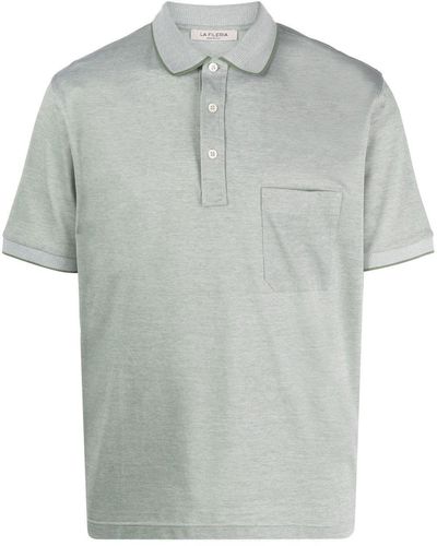 Fileria Short-sleeved Cotton Polo Shirt - Gray