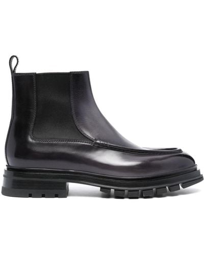 Santoni Leather Chelsea Boots - Black