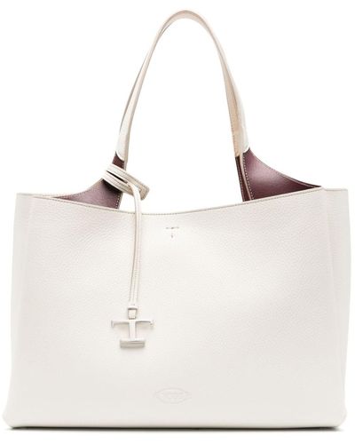 Tod's Leren Shopper - Naturel