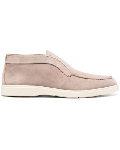 Santoni Almond-toe Suede Boots - Pink