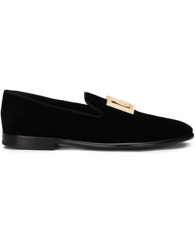 Dolce & Gabbana Slippers con placca logo - Nero