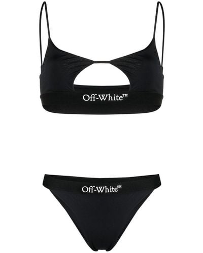 Off-White c/o Virgil Abloh Logo-print Cut-out Bikini - Black