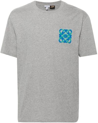 Loewe Terry-cloth Logo-appliqué T-shirt - Grey