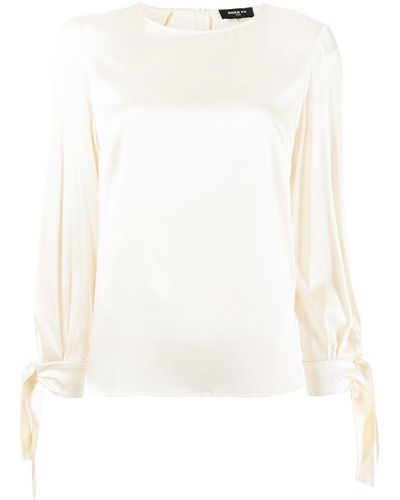 Paule Ka Long-sleeve Silk Blouse - White