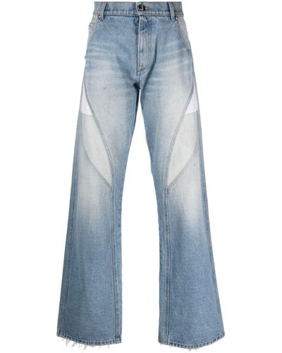 Balmain Exposed-pocket Cotton Jeans - ブルー