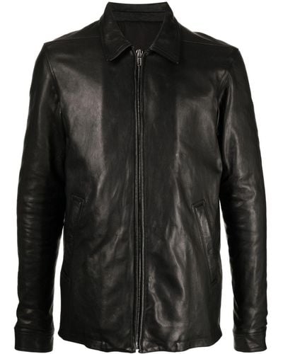 Rick Owens Zip-up Leather Jacket - Black